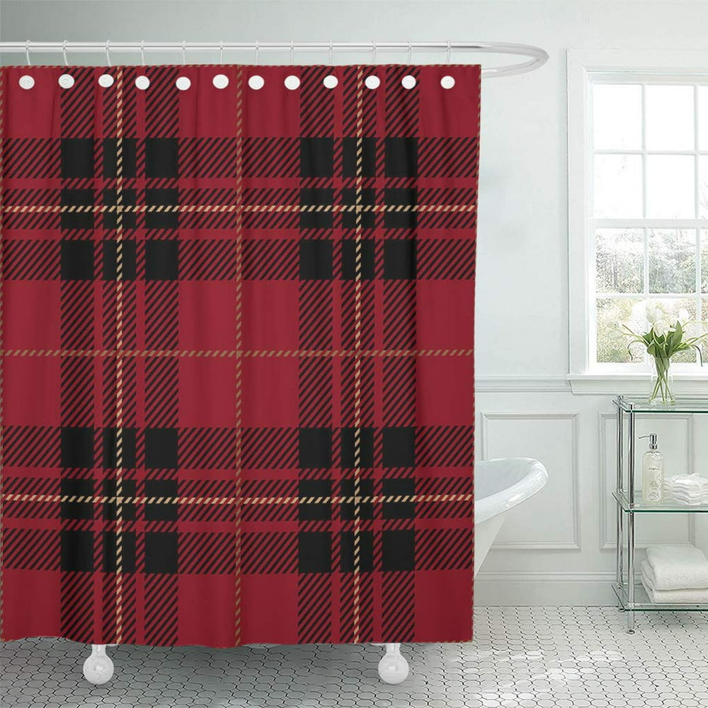 KSADK Clan Black Checkered Red Tartan Plaid Scottish Pattern Abstract