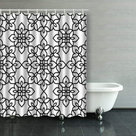 Op Black White Regular Pattern Moroccan Shower Curtains Bathroom Departments