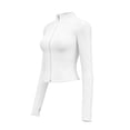 thumbnail image 5 of Sewkxo Women's Workout Jacket Lightweight Zip Up Cropped Yoga Jackets Slim Fit Athletic Tops with Thumb Holes,White S, 5 of 6