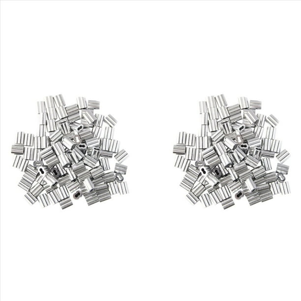 200Pzs Manguito de de Crimpado de Aluminio para Cable Cuerda de Alambre de 3 mm de Diametro