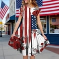 thumbnail image 2 of EnJoCho Girls' Casual 250th Anniversary Flag Print Ruffled Dress 4th of July Dresses for Girls USA Patriotic Dress American Flag A Line Dress Independence Day Outfit 5-14y, 2 of 4