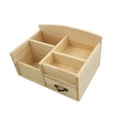 thumbnail image 4 of Organizador de escritorio rústico con cajones, ranuras para lápices, organizador de mesa, caja de almacenamiento de mesa para suministros de oficina,, 4 of 8