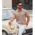 thumbnail image 3 of COOFANDY Men's Casual Polo Shirts Old Money Short Sleeve Casual Button Polo T-Shirt Summer Collared Golf Shirt, 3 of 6