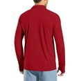 thumbnail image 5 of Resicozy Mens Fashion Polo Shirts Classic Long Sleeve Quick Dry Basic Button Tees Stylish Tops Golf Shirt Red 3XL, 5 of 7