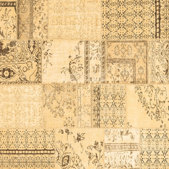 Ahgly Company Indoor Square Patchwork Brown Transitional Area Rugs, 8' Square