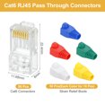 thumbnail image 2 of 50pcs Conectores RJ45 Cat6 de Paso, Conectores RJ45 8P8C con enchufes chapados en oro y 50pcs botas de alivio de tensión (Blanco Verde Azul Amarillo Rojo), 2 of 5