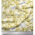 thumbnail image 2 of Soimoi Green Crepe Silk Fabric Shell & Starfish Ocean Decor Fabric Printed Yard 42 Inch Wide, 2 of 3