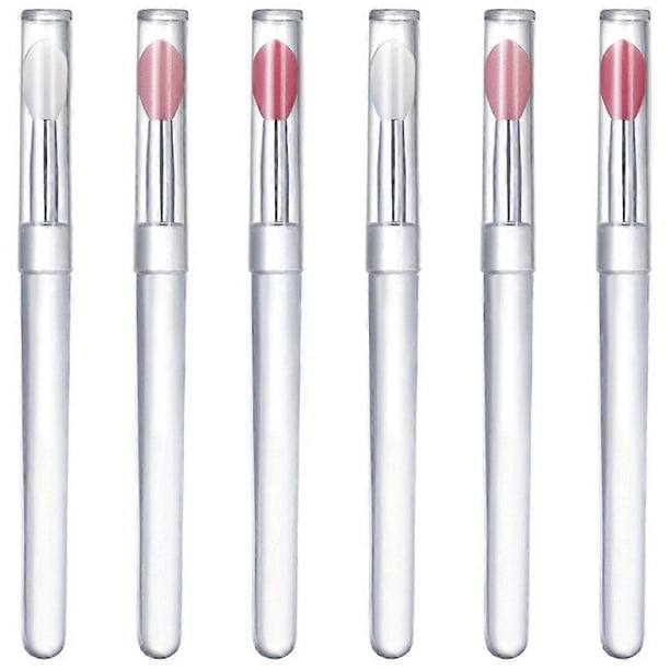6Pcs Silicone Lip Brushes Covered Lipstick Brushes Woman Makeup Brushes Lip Gloss Brushes