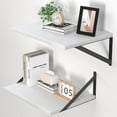 thumbnail image 1 of Rustic Floating Shelves for Wall W x D Wood Deep Wall Shelves Set of Wide Floating Bookshelf for Living Room Kitchen Office Bedroom Storage & Decoration wi, 1 of 8
