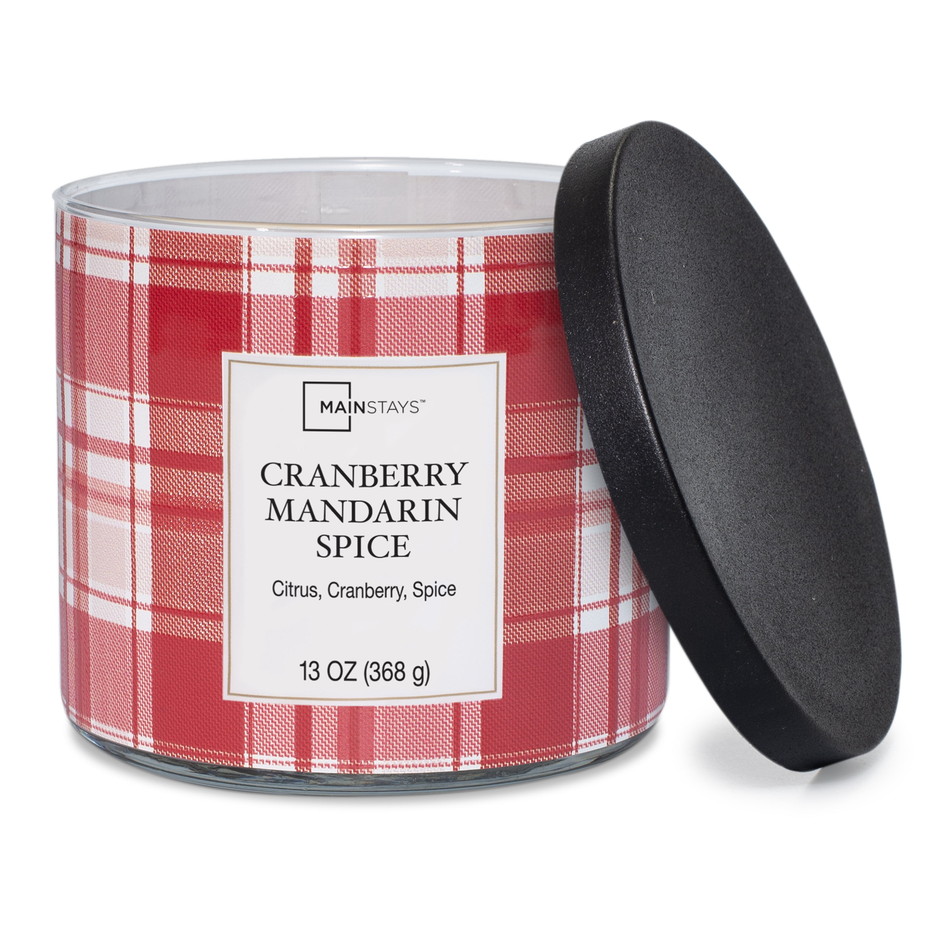 Mainstays Cranberry Mandarin Spice Scented 3-Wick Candle, 13 oz.