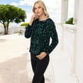thumbnail image 5 of Women's Long Sleeve Sequin Top Round Neck Sparkle Blouse- XX Large, Mermaid, 5 of 7