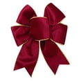 thumbnail image 2 of Burgundy Red Christmas Tree Velvet Bow, Christmas Tree Topper Bow, 6.7*8.3 inch Christmas Wreath Bow, Large Christmas Bows Xmas Decor Party Supplies Wreath Railing Fences, 2 of 9