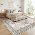 thumbnail image 2 of Janvonne Bohemian Grey-brown Area Rug, Washable Non-Slip Boho Carpet, Vintage Distressed Oriental Rug for Living Room Bedroom, 5'x7', 2 of 5