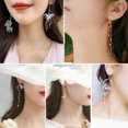 thumbnail image 3 of GKNET 925 Silver Rose Flower Tassel Crystal Earrings Stud Dangle Women Jewellery Gift-Rose Gold Butterfly, 3 of 9
