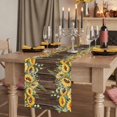 thumbnail image 2 of Table Runners 72 Inches Long Dress Scarves, Sunflower Farmhouse Kitchen Table Runner, Coffee Tablerunners, Yellow Summer Botanical Flowers Wooden 18x72 Inch, 2 of 9