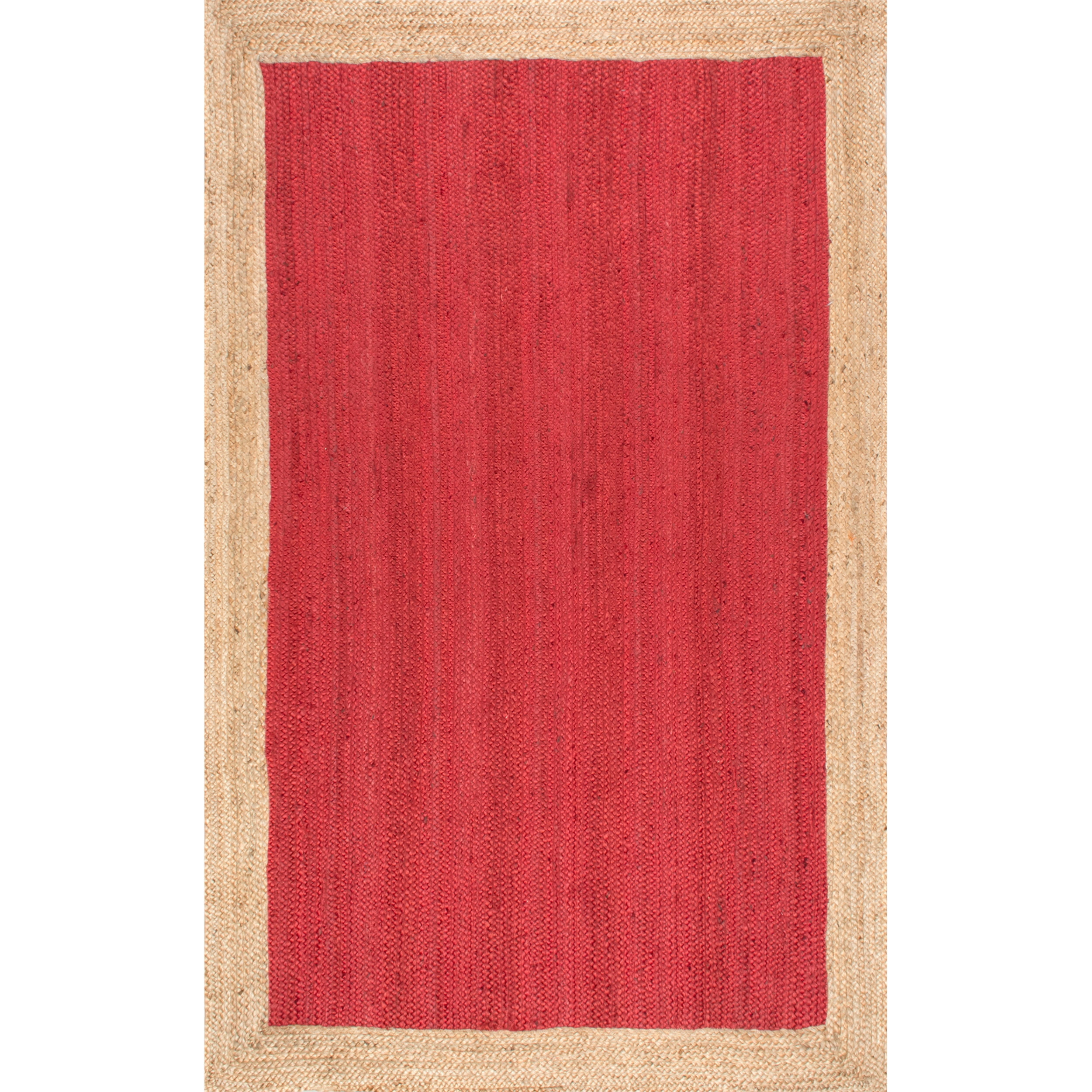 nuLOOM Eleonora Casual Jute Red 5' x 8' Farmhouse Area Rug