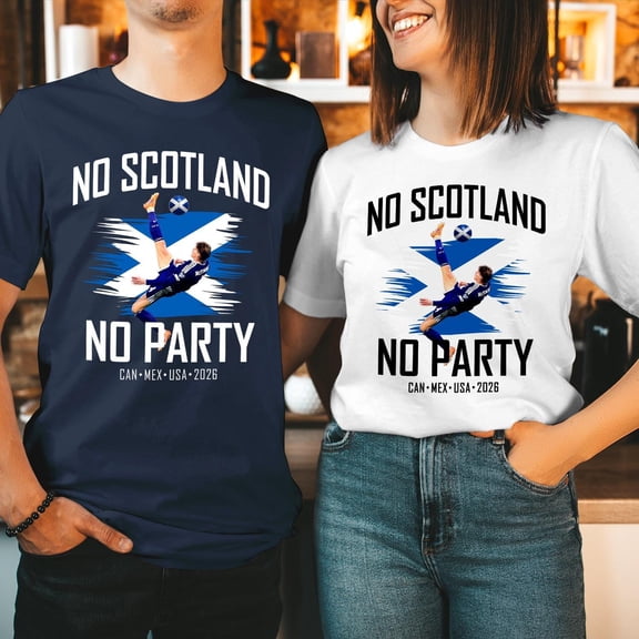 Teeso No Scotland No Party, We'll Be Coming, 2026 Football Fan T-Shirt, Soccer Tee SC-10, Navy S