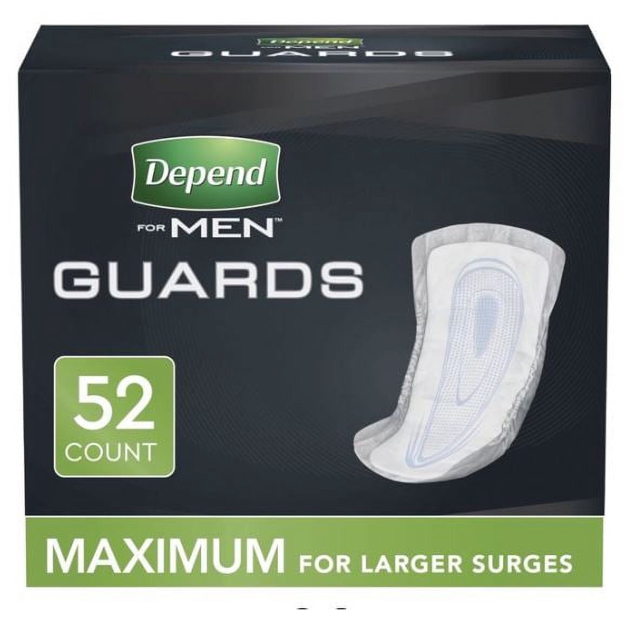 Depend Incontinence GuardsBladder Control Pads for Men, Maximum, 52 Count