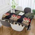 thumbnail image 2 of Yayeee Tablecloths 60" x 60" Rectangle Wrinkle Resistant Party Table Cover, Beige Striped Trees, 2 of 8
