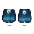 thumbnail image 3 of Balery Night Sky Moon Dolphin Pantalones cortos deportivos para mujer con forro y dos bolsillos, elásticos, para entrenamiento, gimnasio, yoga-Small, 3 of 7