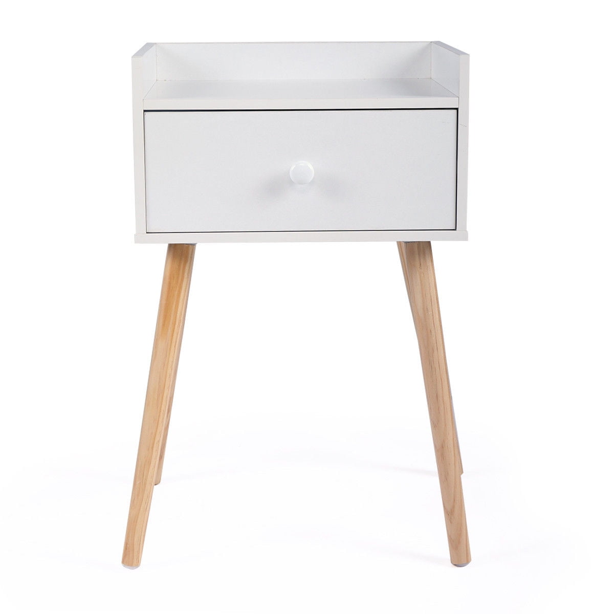 Kepooman Wood Night Stand with Bin Drawer, Modern Design Furniture End Side Table for Bedroom Living Room - White Kepooman Wood Night Stand with Bin Drawer, Modern Design Furniture End Side Table for Bedroom Living Room - White