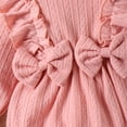 thumbnail image 6 of Gyratedream Toddler Girl Bodysuits Jumpsuit Long Sleeve Infant Baby Ruffle Romper Outfits with Bow Tie Headscarf 2Pcs, 6 of 10