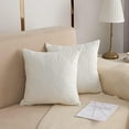 thumbnail image 2 of Quilted Throw Pillow Covers 22x22 Inch Off White (Set of 2), 2 of 7