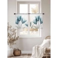 thumbnail image 3 of Sheer Curtain Panels Teal Green Tulip Rod Pocket Voile Window Curtains Plant Floral Window Treatments Ligh Filtering Privacy Curtain Drapes for Bedroom Living Room 2 Panel Set 54 Inch Length, 3 of 9
