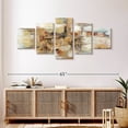 thumbnail image 3 of Elephant Stock Old Bridge Reminiscence Wall Art - Horizontal Multi Panel Canvas - Living Room Wall Decor - Abstract Multi Panel - Gold And Beige Decor By Silvia Vassileva - 55" x 24", 3 of 8