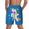 thumbnail image 4 of Goofa Cool Unicorn Star Golden Printed Men's Swim Trunks Board Shorts Quick Dry Mens Swimming Trunks with Compression Liner,Breathable Fit Hawaii Beach Shorts-Medium, 4 of 9
