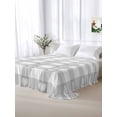 thumbnail image 5 of Grey Buffalo Striped Twim XL Size Flat Sheet, Wrinkleproof & Fadeproof Cooling Flat Bed Sheet Only, Love Heart Checkered Breathable Soft Bedding Top Sheets 66 x 102 Inches, 5 of 8