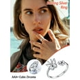 thumbnail image 4 of FaithHeart Sterling Silver Butterfly Initial Rings for Women Adjustable Open Stackable Heart Finger Ring Dainty Cubic Zirconia Jewelry Gift Letter A, 4 of 12