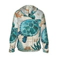 thumbnail image 3 of Fotbe Watercolor Sea Turtle Men's Women's UPF 50+ Sun Protection Jacket Hooded Cooling Shirt with Pockets Hiking Outdoor Performance-Small, 3 of 9