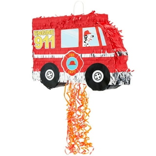 Paper streamer flames  Fire fighter birthday party, Fire truck party,  Fireman birthday