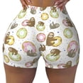 thumbnail image 2 of Balery Donut Sloth Pantalones cortos de entrenamiento estampados para mujer, sin costuras, ajustados, para gimnasio, yoga, correr, deportes, ejercicio activo, fitness.-XX-Large, 2 of 8