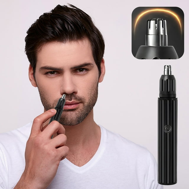 Máquina de afeitar nariz recargable para hombres, herramienta de afeitado de fosas nasales para mujeres, tijeras de afeitar nariz para hombres, recortador de nariz