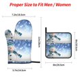 thumbnail image 2 of Naloa Christmas Snowman In The Snow Oven Mitts and Pot Holders 4 pcs Set, Cooking Baking Grilling Kitchen Oven Glove for Cooking, 2 of 6