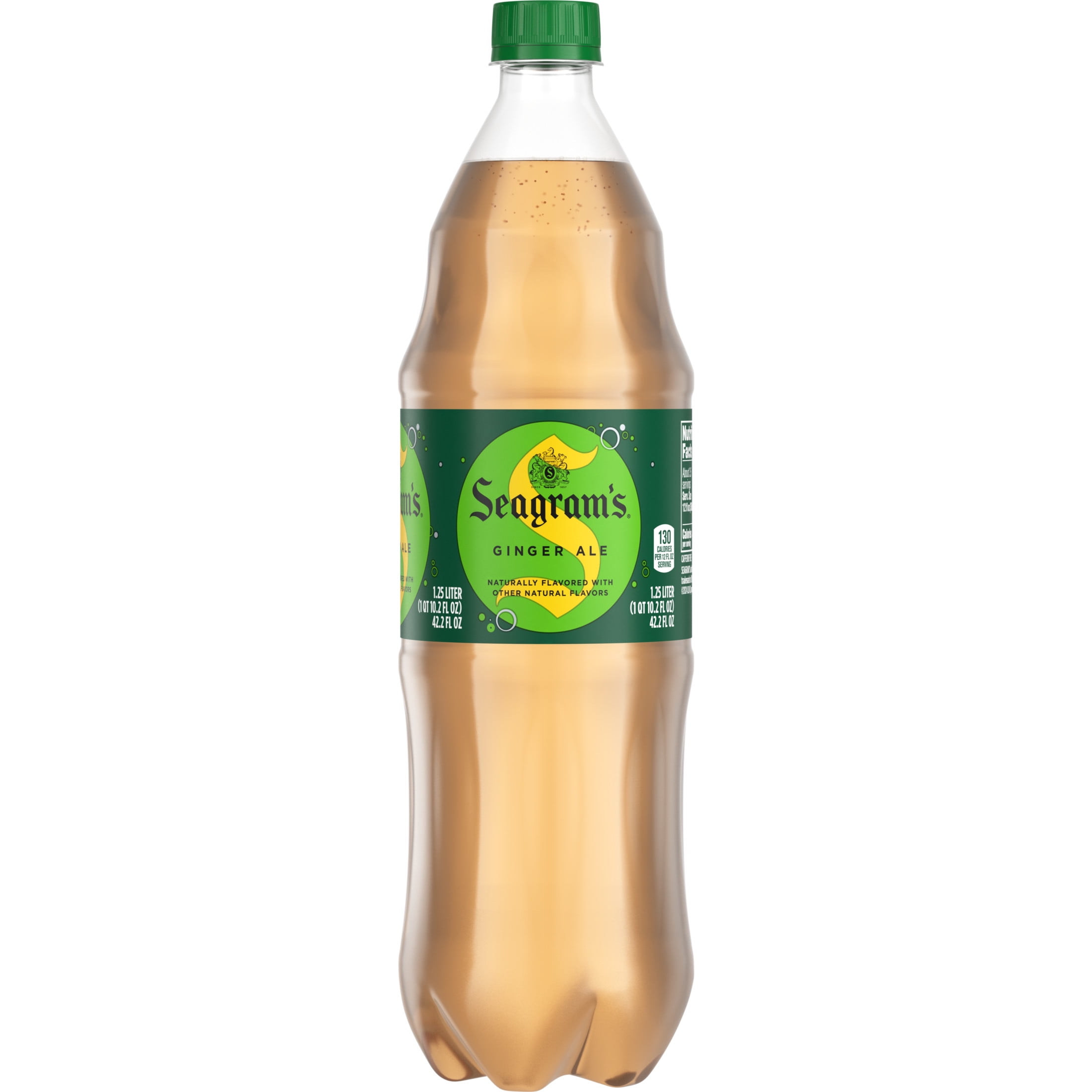 Seagram's Ginger Ale Soda Pop Bottle, 1.25 Liters