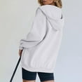 thumbnail image 6 of Mohiass Button Up Y2K Hoodies for Women Casual Oversized Hooded Sweatshirt Long Sleeve Trendy Athletic Jackets with Pockets White M, 6 of 9