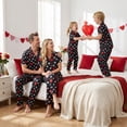thumbnail image 3 of Family Matching Valentine Pajamas Set Heart Print Short Sleeve Tops Pants Holiday Sleepwear, 3 of 10