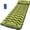 Crystal Velvet Green+blue Nylon, variant on Blue Inflatable Camping Sleeping Pad with Built-in Foot Pump