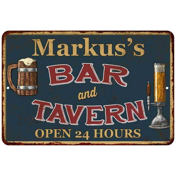 Markus's Green Bar & Tavern Rustic Sign 8 x 12 High Gloss Metal 208120047587
