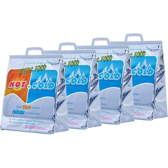 Superio Hot and Cold Insulated Bags for Food Delivery, Grocery Shopping Bags, Food Storage for Hot and Frozen Food for Travel, Disposable Cooler Bag, Reinforced Thermal Lunch Bag (4, 13"x7"x15.5")