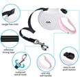 thumbnail image 3 of HAHDAXIA Twoear Retractable Dog Leash for Small Dogs Up to 26lbs, 16ft Heavy Duty Pet Walking Leash with Dispenser and Poop Bags | Tangle Free | Reflective Nylon Tape | Anti-Slip Handle, 3 of 6
