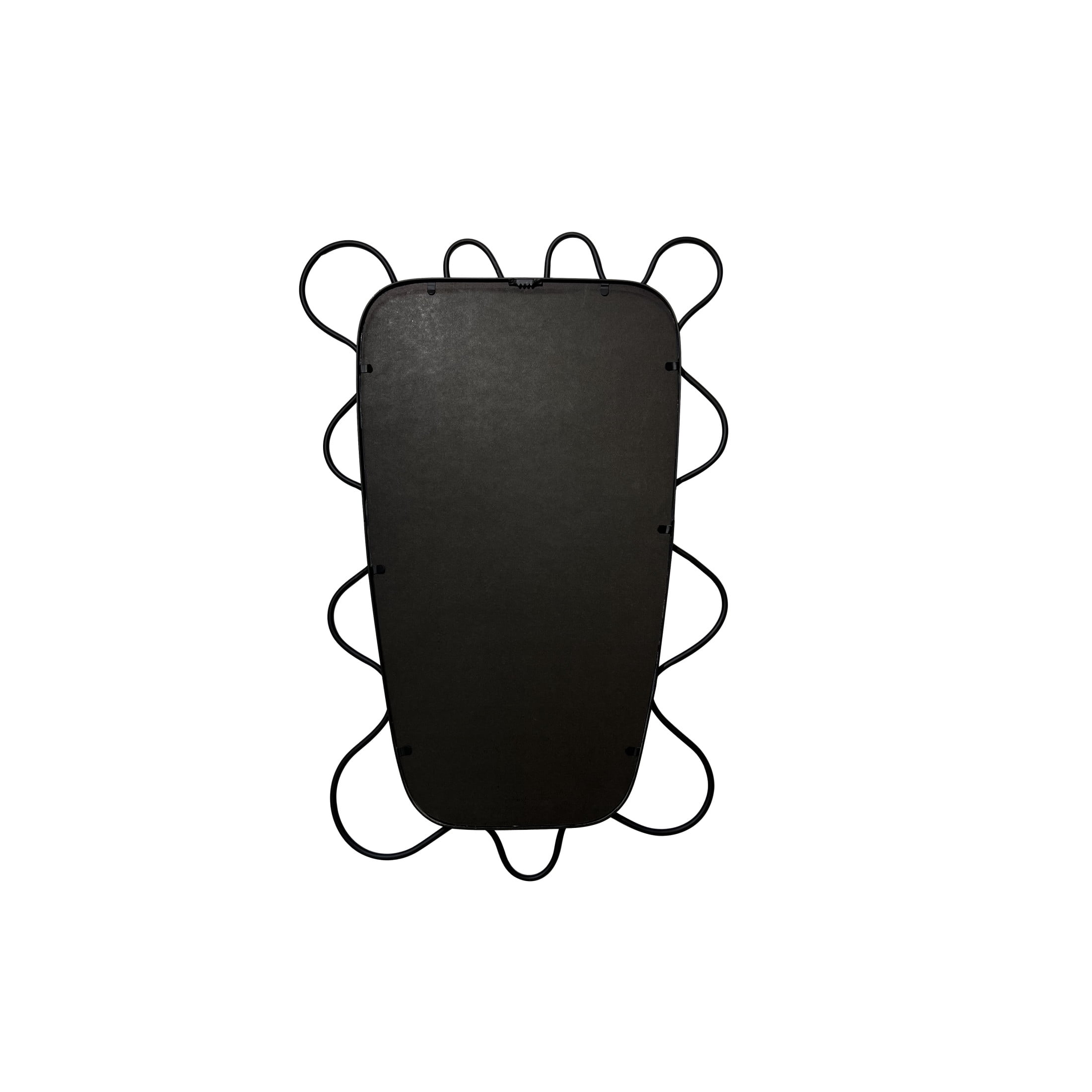 DecMode 26" x 39" Black Wall Mirror with Wavy Edges