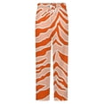 thumbnail image 5 of Tiger Print Orange Winter Female Pants Flannel High Waist Women Pants Lady Warm Straight Leg Plush Trousers, 5 of 7