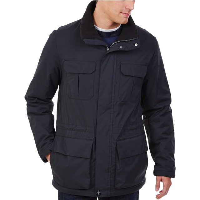Nautica - Parka con forro polar para hombre, color negro, grande Nautica Anorak