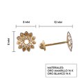 thumbnail image 3 of Aretes de oro 14k GIALLO Broquel Girasol de oro blanco brillante y oro amarillo mate, 3 of 4