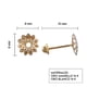 thumbnail image 3 of Aretes de oro 14k GIALLO Broquel Girasol de oro blanco brillante y oro amarillo mate, 3 of 4
