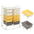 thumbnail image 3 of Costway 15 Drawer Rolling Storage Cart Tools Scrapbook Paper Office School Organizer, 3 of 10